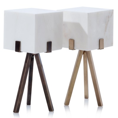 Marble and solid bronze table lamps